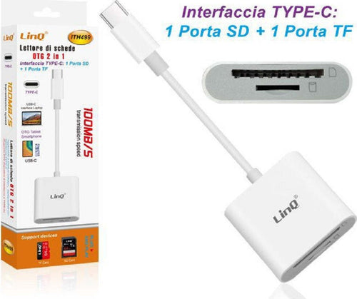 Lettore Di Schede Memory Card Otg 2in1 Interfaccia Type-c Con Porte Sd/tf Ith499 Elettronica/Informatica/Accessori/Adattatori/Adattatori USB a USB Trade Shop italia - Napoli, Commerciovirtuoso.it