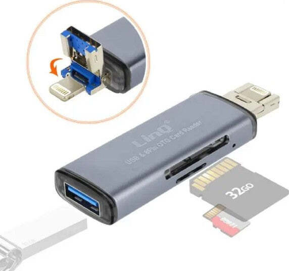 Chiavetta USB Lettore Micro SD – Adattore Compatto, Plug-and-play, Per Computer, Nero