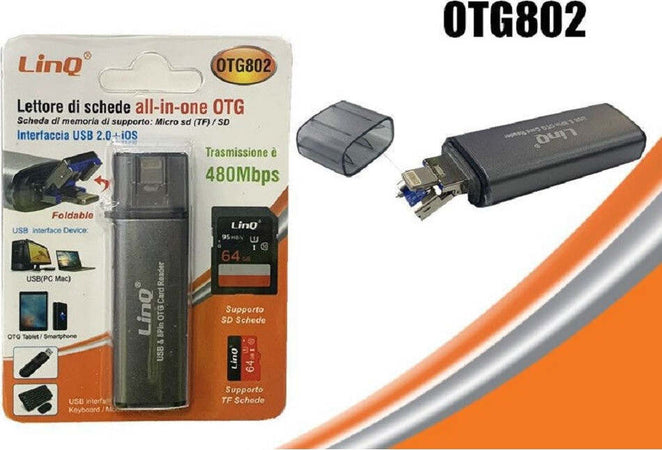 Lettore Di Schede Sd Micro-sd 2in1 Lightning Usb Maschio Otg Usb Femmina Otg802 Elettronica/Cellulari e accessori/Accessori/Cavi e adattatori/Cavi Lightning Trade Shop italia - Napoli, Commerciovirtuoso.it