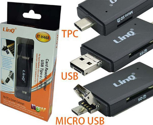 Lettore Memory Card Schede Di Memoria Sd Micro Sd Interfaccia Tipo C Otg It-h468 Elettronica/Informatica/Accessori/Accessori per schede di memoria/Lettori schede di memoria esterni Trade Shop italia - Napoli, Commerciovirtuoso.it