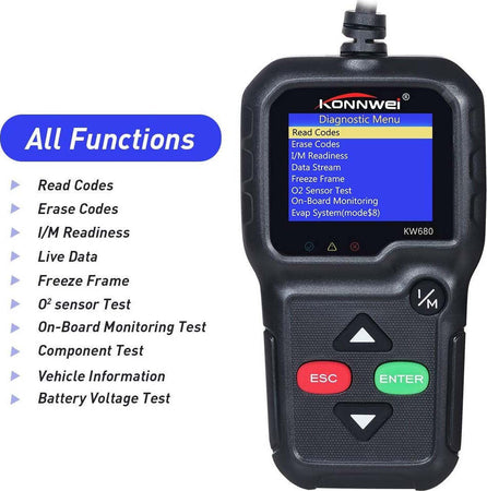LETTORE OBD KONNWEI KW680 SCANNER CODICI AUTO DIAGNOSTICA TESTER ANALISI OBD2II  Trade Shop italia - Napoli, Commerciovirtuoso.it