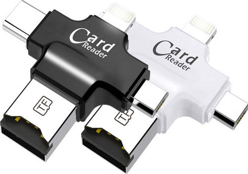 Lettore Schede 4 In 1 Microsd Android Ios Windows Pc Card Reader Fat32 Bianco Elettronica/Informatica/Accessori/Accessori per schede di memoria/Lettori schede di memoria esterni Trade Shop italia - Napoli, Commerciovirtuoso.it