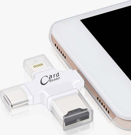 Lettore Schede 4 In 1 Microsd Android Ios Windows Pc Card Reader Fat32 Bianco Elettronica/Informatica/Accessori/Accessori per schede di memoria/Lettori schede di memoria esterni Trade Shop italia - Napoli, Commerciovirtuoso.it