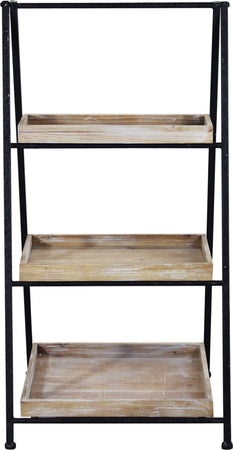 LEVELY - libreria industrial in legno e metallo Nero