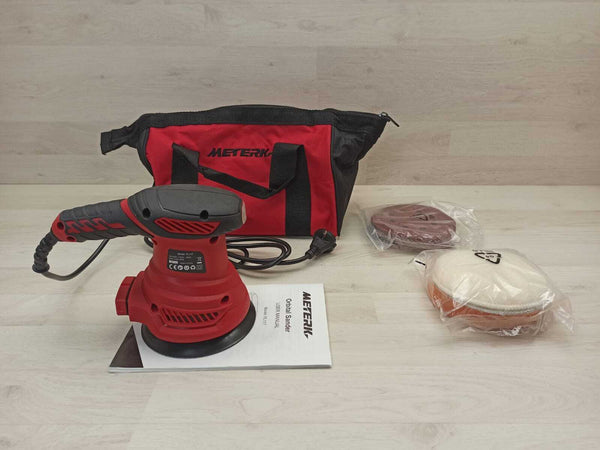 Meterk FL117 Levigatrice Orbitale 300W con 20 Carte Abrasive e Tampone di Lucidatura Ex Demo
