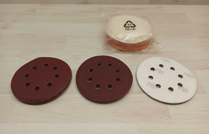 Meterk FL117 Levigatrice Orbitale 300W con 20 Carte Abrasive e Tampone di Lucidatura Ex Demo