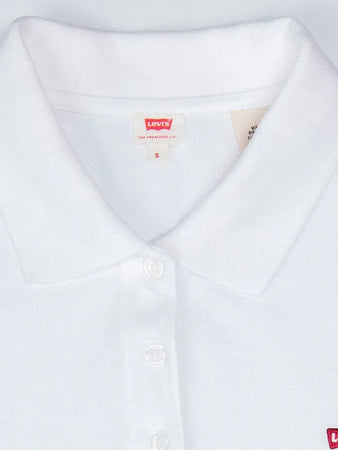 Levi's Polo Donna Slim Fit Bianca in Cotone Stretch 525990000