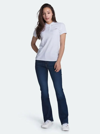 Levi's Polo Donna Slim Fit Bianca in Cotone Stretch 525990000
