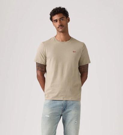 Levi's T-shirt Uomo Original HM Tee Beige in Cotone Regular Fit 566050301