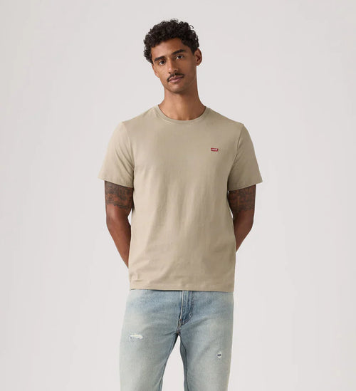 Levi's T-shirt Uomo Original HM Tee Beige in Cotone Regular Fit 566050301