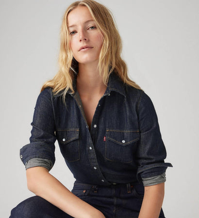 Levi's Camicia donna Iconic Western Linen+ Denim Shirt 16786-0101