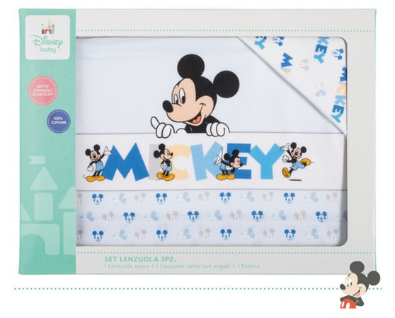 Completo lenzuolo in cotone per neonato lettino/culla disney topolino