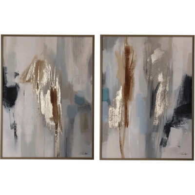 Quadro Gallery 60 x 80, stampa su tela dipinta a mano con cornice in legno di pino