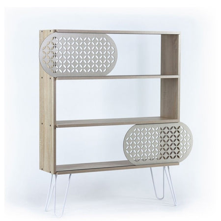 Libreria 3 ripiani Illia rovere nero 94x25x117 MT1905121