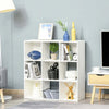 Libreria-Bianca-per-Casa-e-Ufficio,-Scaffale-dal-Design-Moderno-con-9-Scomparti-in-Legno,-91.5-x-29.5-x-91.5-cm-VB3833-422WTVB3