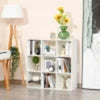 Libreria-Bianca-per-Casa-e-Ufficio,-Scaffale-dal-Design-Moderno-con-9-Scomparti-in-Legno,-91.5-x-29.5-x-91.5-cm-VB3833-422WTVB3