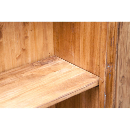 Biscottini Libreria Country in legno massello di tiglio finitura naturale L109xPR36xH180 cm. Made in Italy