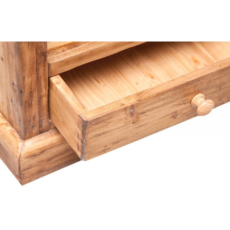 Biscottini Libreria Country in legno massello di tiglio finitura naturale L109xPR36xH180 cm. Made in Italy