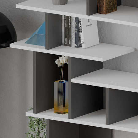 Libreria design Apollon bianco antracite