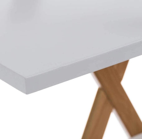 Libreria-Design-Moderno-Scaffale-4-Ripiani-Legno-MDF-e-Bambu-Casa-Ufficio-Bianco