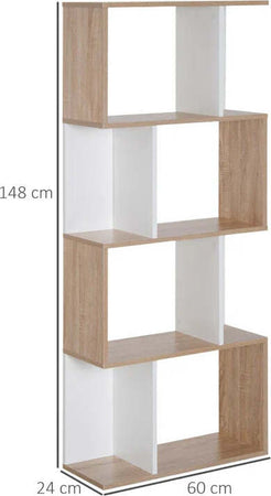 Libreria-di-Design-Scaffale-Ufficio-Legno-Moderna-4-Ripiani-60×24×148cm-TY9833-451TY9