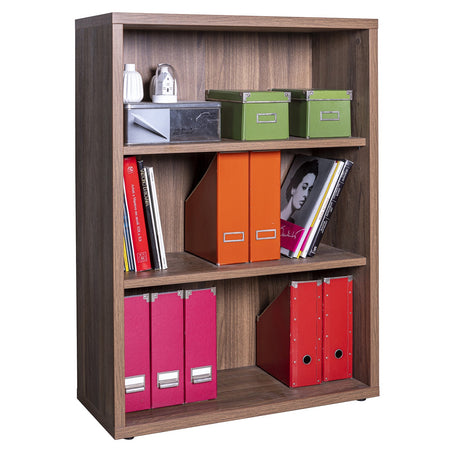 Libreria Bassa con 3 ripiani in legno da ufficio e cameretta arredamento "Made in Italy"