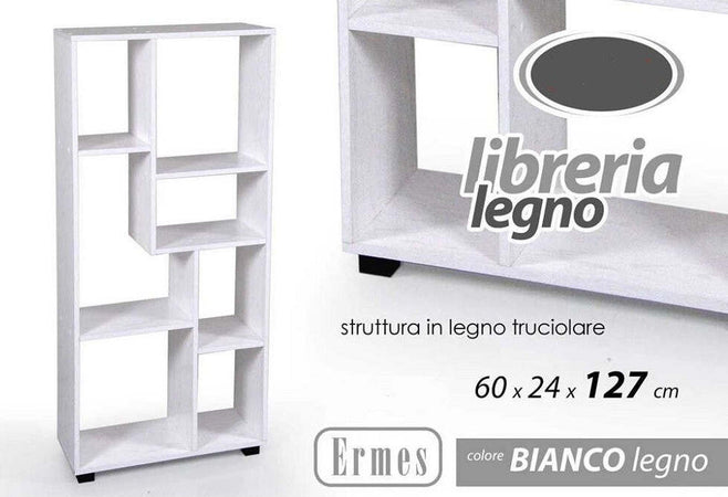 Libreria H127x60x24 Cm Ripiani In Legno Bianco Striato Mobile Scaffale 750892 Casa e cucina/Arredamento/Soggiorno/Librerie Trade Shop italia - Napoli, Commerciovirtuoso.it