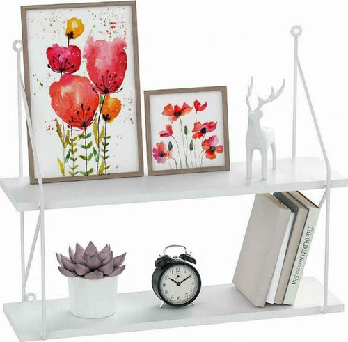 Libreria Mensole Scaffale Parete Design Moderna Legno Metallo 2 Ripiani Bianco Casa, arredamento e bricolage > Arredamento > Mobili e Accessori Trade Shop italia - Napoli, Commerciovirtuoso.it