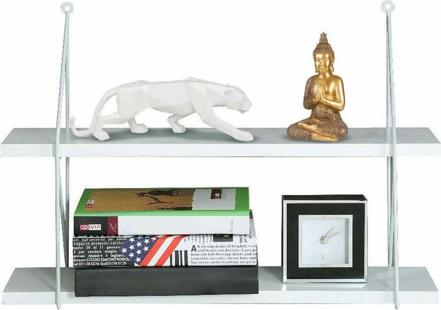 Libreria Mensole Scaffale Parete Design Moderna Legno Metallo 2 Ripiani Bianco Casa, arredamento e bricolage > Arredamento > Mobili e Accessori Trade Shop italia - Napoli, Commerciovirtuoso.it