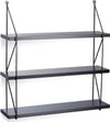 Libreria Mensole Scaffale Parete Design Moderna Legno Metallo 3 Ripiani Nero Casa e cucina/Organizzazione interni/Porta oggetti cassetti e scaffali/Mensole da muro Trade Shop italia - Napoli, Commerciovirtuoso.it