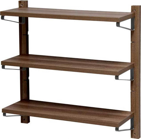 Libreria-Mensole-Scaffale-Parete-Design-Moderno-Legno-MDF-3-Ripiani-Noce-60x17cm