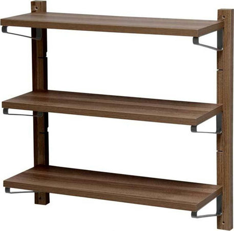Libreria-Mensole-Scaffale-Parete-Design-Moderno-Legno-MDF-3-Ripiani-Noce-60x17cm