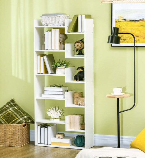 Libreria-Moderna-a-6-Livelli-con-11-Scaffali-Aperti-per-Studio-Soggiorno-ingresso-camera-FDR836-541WT55A