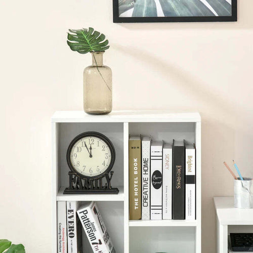 Libreria-Moderna-a-Cubi-con-7-Ripiani,-in-Legno-Truciolato,-50x24x106-cm,-Bianca-VF6836-367WTVF6