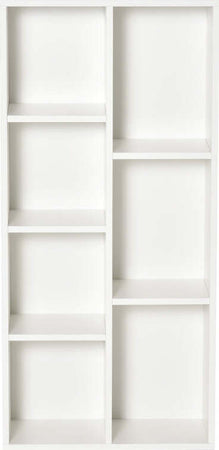Libreria-Moderna-a-Cubi-con-7-Ripiani,-in-Legno-Truciolato,-50x24x106-cm,-Bianca-VF6836-367WTVF6