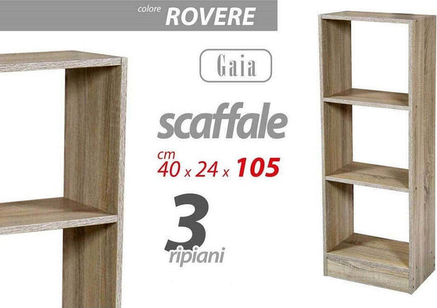 Libreria Scaffale 3 Ripiani 105x40x24 Cm Mensole In Legno Rovere Moderno 769672 Casa e cucina/Arredamento/Soggiorno/Librerie Trade Shop italia - Napoli, Commerciovirtuoso.it
