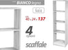 Libreria-Scaffale-4-Ripiani-Mensole-Colonna-Legno-Bianco-Moderno-137x40x24cm-768927