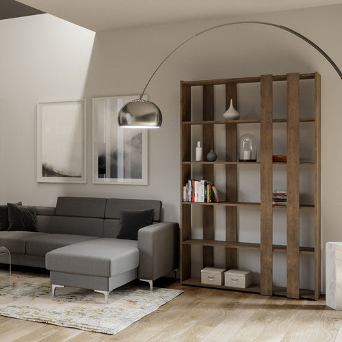 Libreria Bologna a parete, in legno, con ripiani, per arredamento camere ed interni
