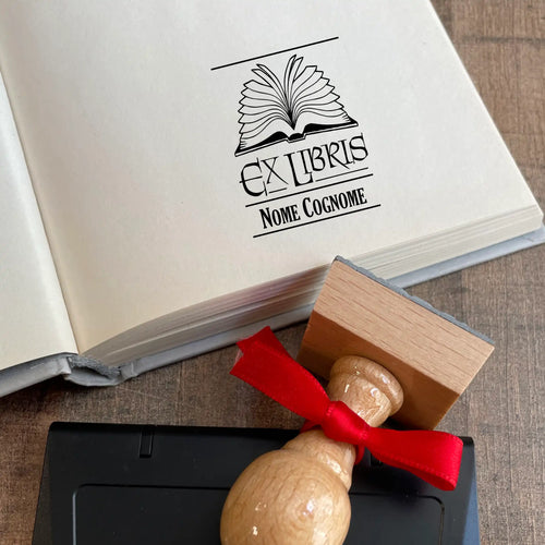 Timbro Ex Libris Libro - 30x40 mm