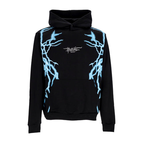 PHOBIA Felpa Leggera Cappuccio Uomo Lateral Lightning Print Hoodie Black/light Blue da uomo