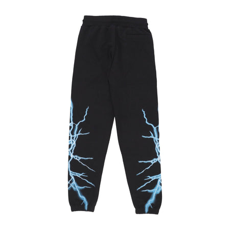 PHOBIA Pantalone Tuta Leggero Uomo Lateral Lightning Print Pants Black/light Blue da uomo