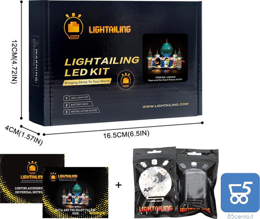LIGHTAILING LGK430 Set di Luci per Raya and the Heart Palace Kit Luce LED Compatibile con Lego 43181 (LEGO NON INCLUSI)