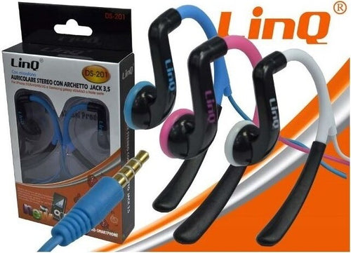LINQ DS-201 CUFFIE AURICOLARI STEREO CON ARCHETTO COLORE AZZURRO CON MICROFONO  Trade Shop italia - Napoli, Commerciovirtuoso.it