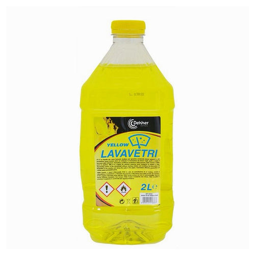 Liquido Lavavetri Yellow 2lt Detergente Pulizia Vetri Tergicristallo Auto Dek-lavye