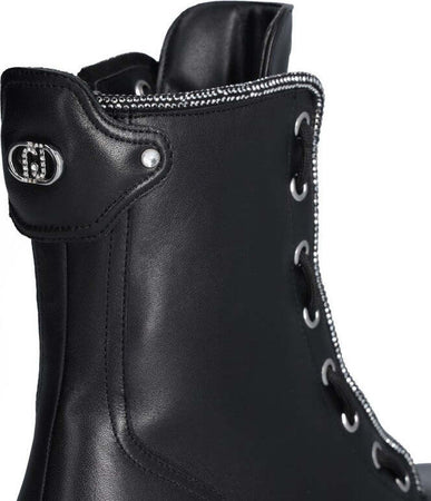 Liu-Jo-anfibi-donna-Rumi-25-con-profilo-strass-in-pelle-nero-SF4101P0
