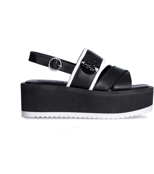 Liu Jo Donna Sandali in Pelle Suola Platform 6,5 Cm Con Logo Nuova Collezione