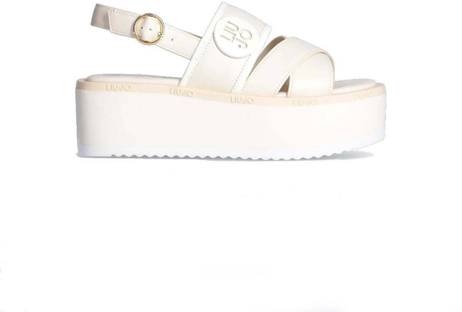 Liu Jo Donna Sandali in Pelle Suola Platform 6,5 Cm Con Logo Nuova Collezione