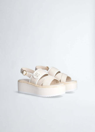 Liu Jo Donna Sandali in Pelle Suola Platform 6,5 Cm Con Logo Nuova Collezione