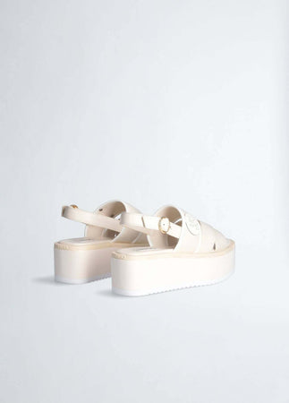 Liu Jo Donna Sandali in Pelle Suola Platform 6,5 Cm Con Logo Nuova Collezione