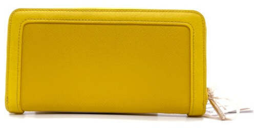 LIU JO Portafogli donna Zip around in safiano giallo